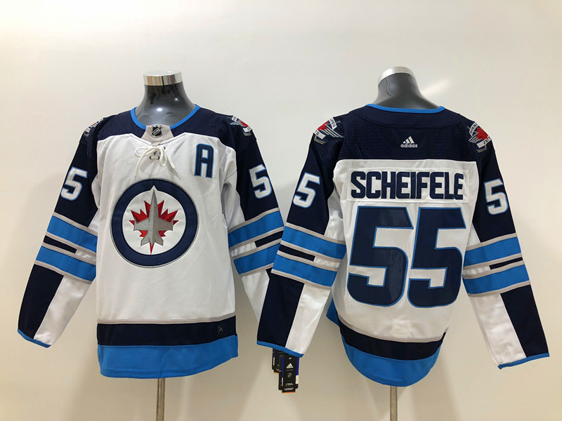 Men's Winnipeg Jets #55 Mark Scheifele Fanatics White Away Jersey